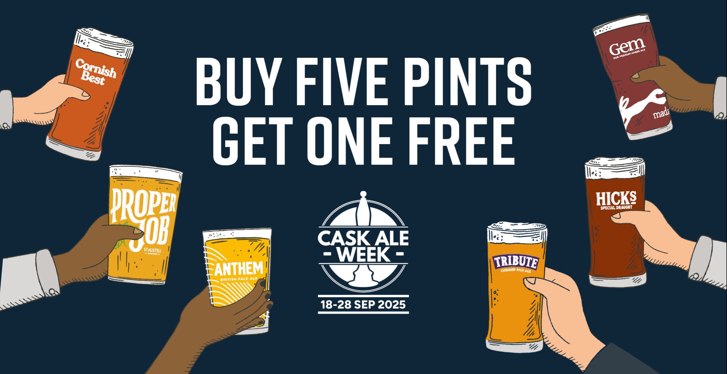 Graphic IMG - Buy five pints, get one free poster